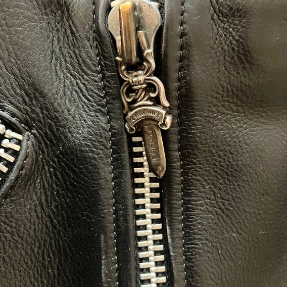 Chrome Hearts Large Size Black Leather JJ Dean Moto Shoulder Bag - Picture 10 of 11